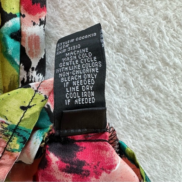 1203 A. Byer Green and Blue Ruffled Cap Sleeve Blouse - Picture 4 of 10